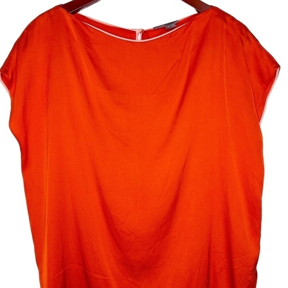 VINCE Silk Keyhole Button Back Blouse Top Size XS in Orange - Picture 5 of 14